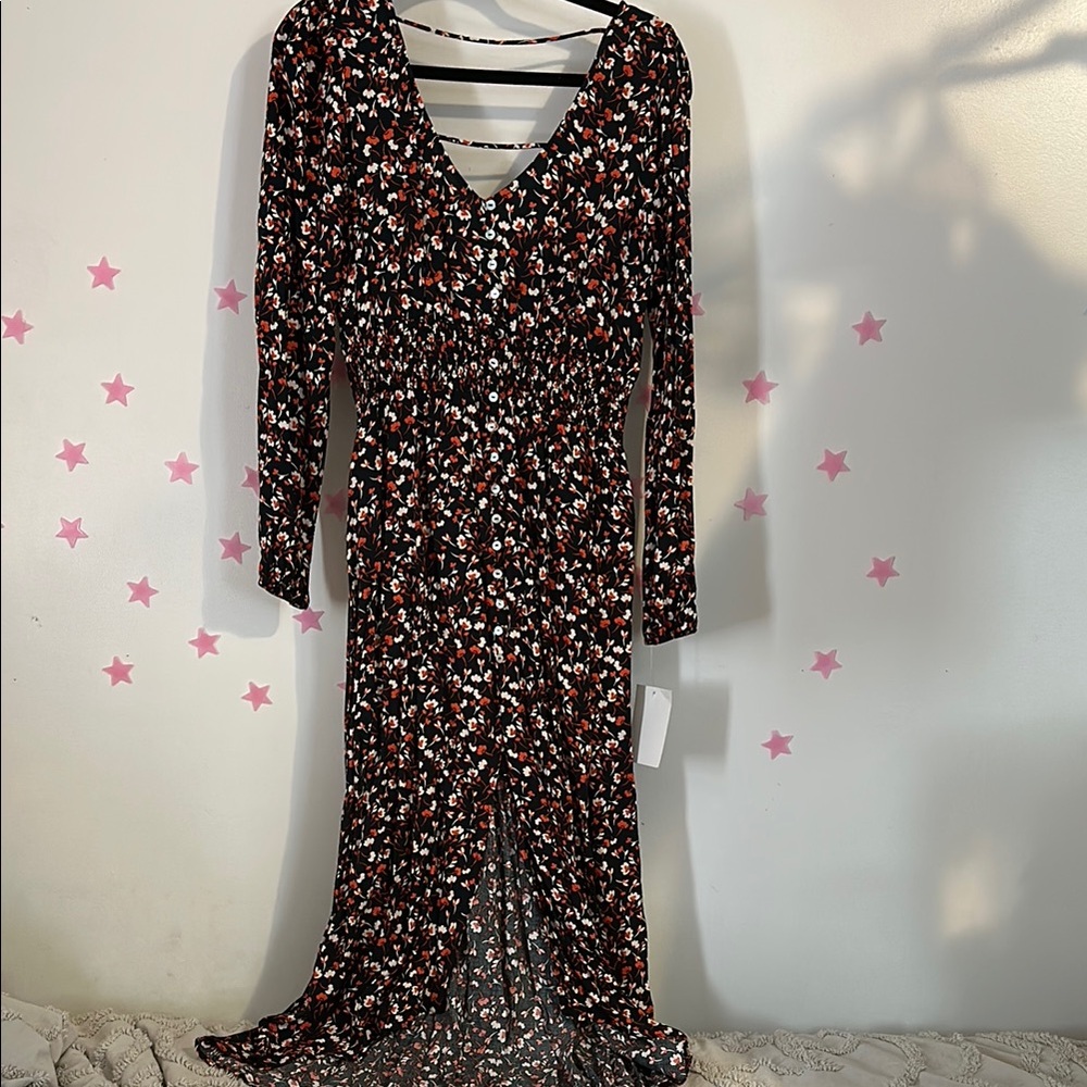 Floral Black Dress